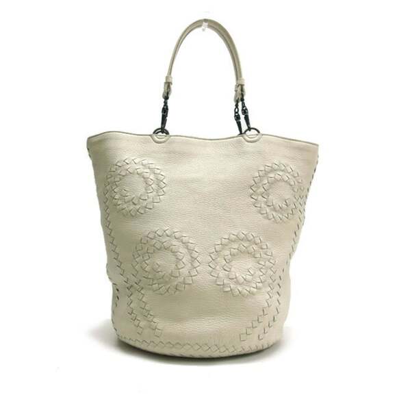 BOTTEGA VENETA White Intrecciato Shoulder Bag